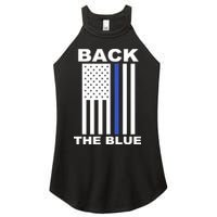 Back The Blue US Thin Line Support Cops Women's Perfect Tri Rocker Tank