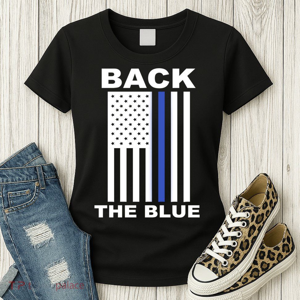 Back The Blue US Thin Line Support Cops Women's T-Shirt