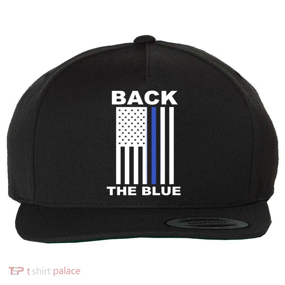 Back The Blue US Thin Line Support Cops Wool Snapback Cap