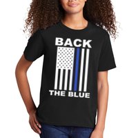 Back The Blue US Thin Line Support Cops Kids T-Shirt