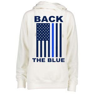 Back The Blue US Thin Line Support Cops Womens Funnel Neck Pullover Hood