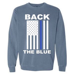 Back The Blue US Thin Line Support Cops Garment-Dyed Sweatshirt