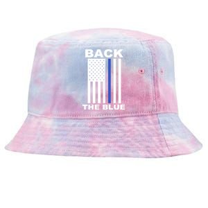 Back The Blue US Thin Line Support Cops Tie-Dyed Bucket Hat