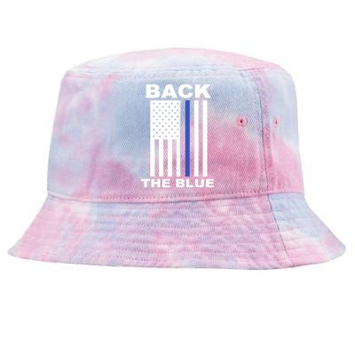 Back The Blue US Thin Line Support Cops Tie-Dyed Bucket Hat