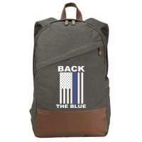 Back The Blue US Thin Line Support Cops Cotton Canvas Backpack