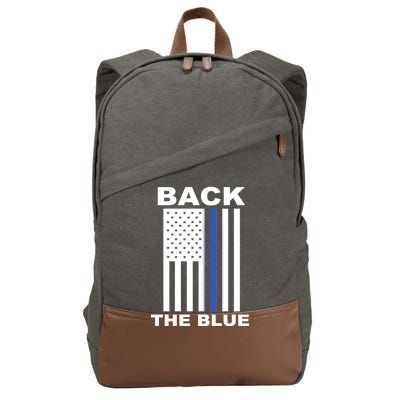 Back The Blue US Thin Line Support Cops Cotton Canvas Backpack