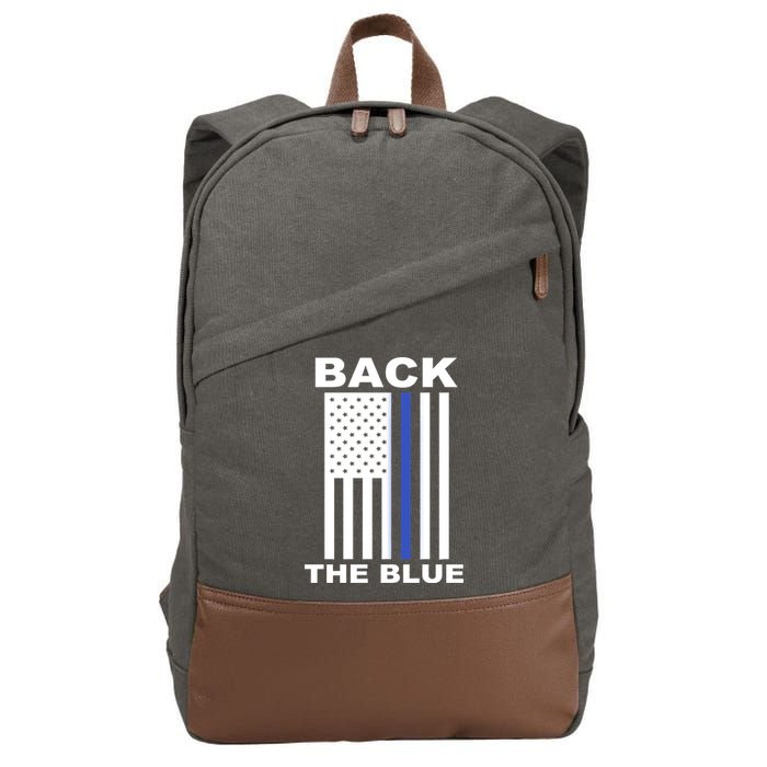 Back The Blue US Thin Line Support Cops Cotton Canvas Backpack