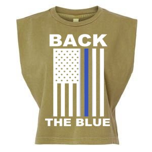 Back The Blue US Thin Line Support Cops Garment-Dyed Women's Muscle Tee