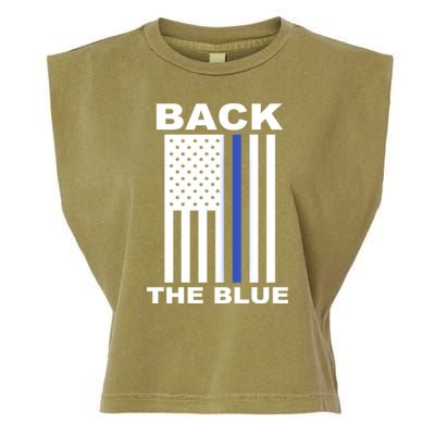 Back The Blue US Thin Line Support Cops Garment-Dyed Women's Muscle Tee