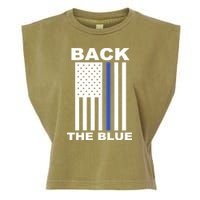 Back The Blue US Thin Line Support Cops Garment-Dyed Women's Muscle Tee