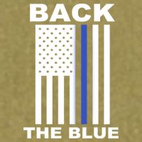 Back The Blue US Thin Line Support Cops Garment-Dyed Women's Muscle Tee