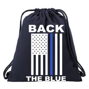 Back The Blue US Thin Line Support Cops Drawstring Bag