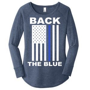 Back The Blue US Thin Line Support Cops Women's Perfect Tri Tunic Long Sleeve Shirt