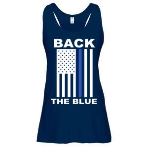 Back The Blue US Thin Line Support Cops Ladies Essential Flowy Tank