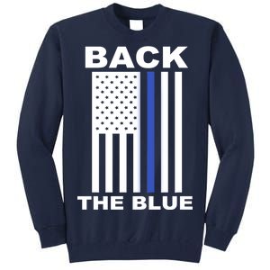 Back The Blue US Thin Line Support Cops Tall Sweatshirt