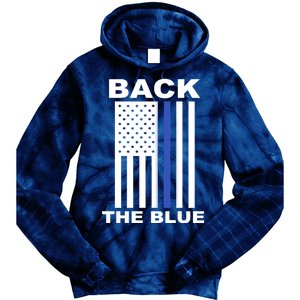 Back The Blue US Thin Line Support Cops Tie Dye Hoodie