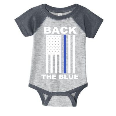 Back The Blue US Thin Line Support Cops Infant Baby Jersey Bodysuit