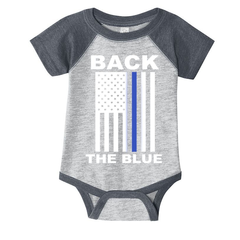 Back The Blue US Thin Line Support Cops Infant Baby Jersey Bodysuit