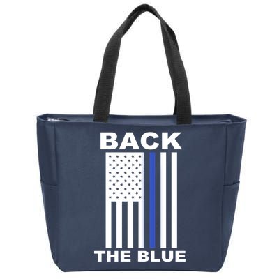 Back The Blue US Thin Line Support Cops Zip Tote Bag