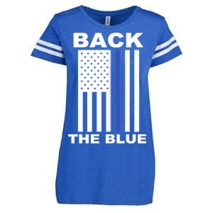 Back The Blue US Thin Line Support Cops Enza Ladies Jersey Football T-Shirt