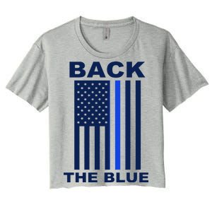 Back The Blue US Thin Line Support Cops Women's Crop Top Tee