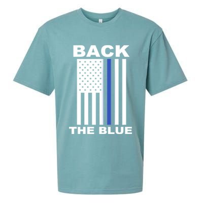 Back The Blue US Thin Line Support Cops Sueded Cloud Jersey T-Shirt