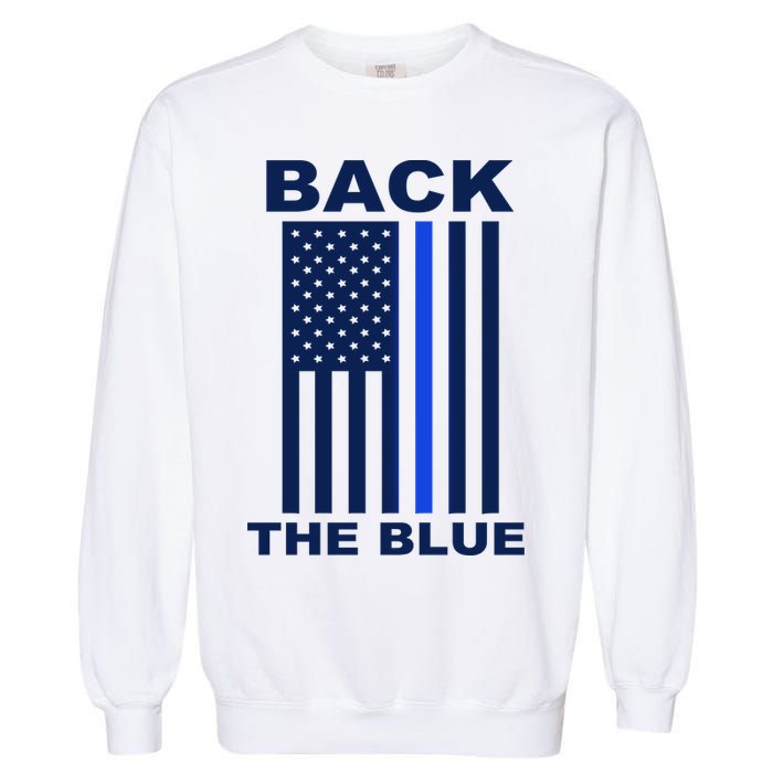 Back The Blue US Thin Line Support Cops Garment-Dyed Sweatshirt