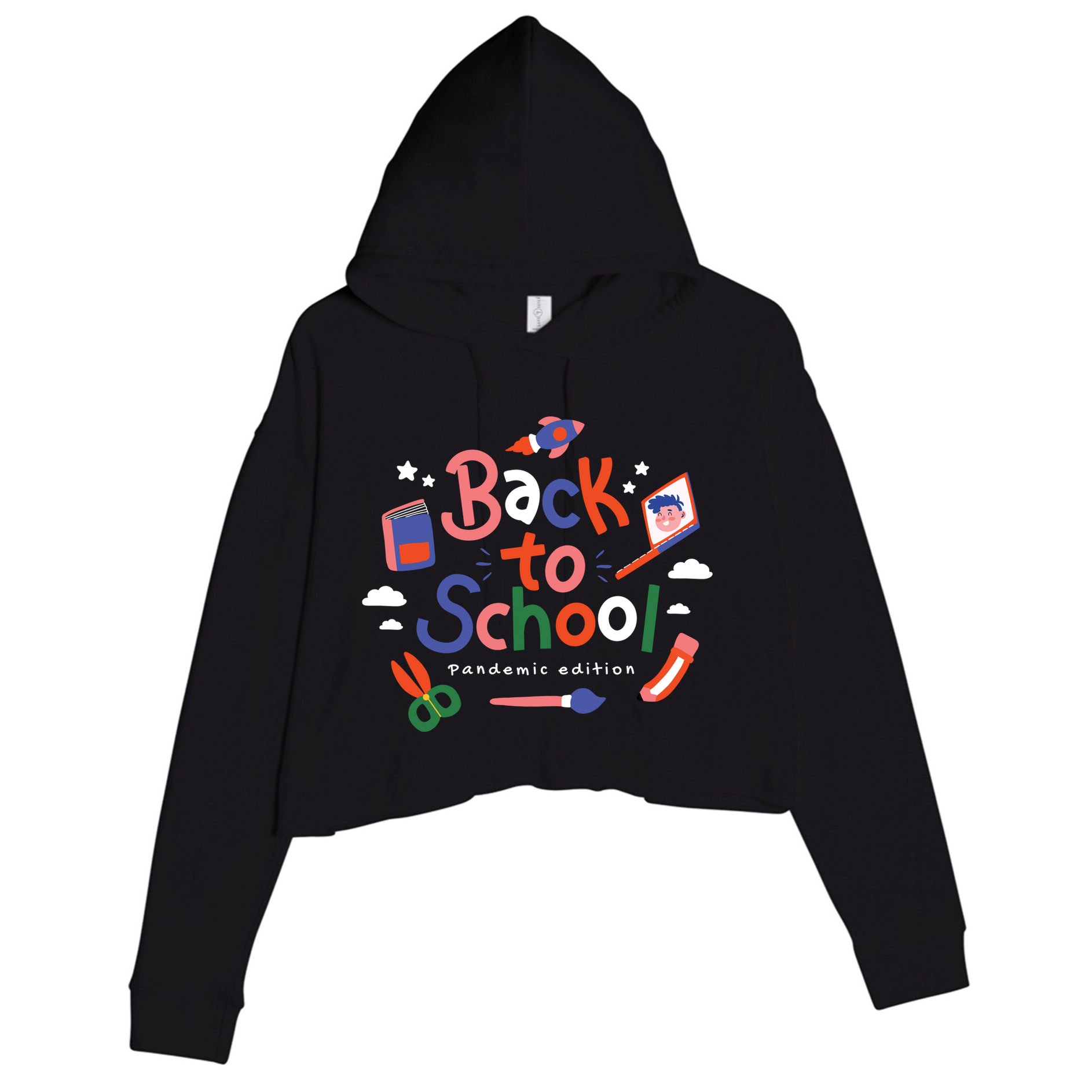 Back To School Pandemic Edition Crop Fleece Hoodie