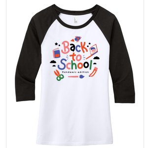 Back To School Pandemic Edition Women's Tri-Blend 3/4-Sleeve Raglan Shirt