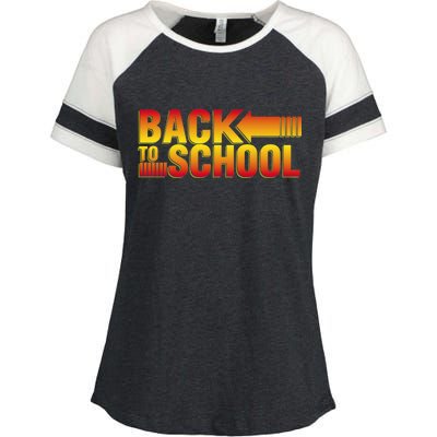 Back To School Parody Logo Enza Ladies Jersey Colorblock Tee