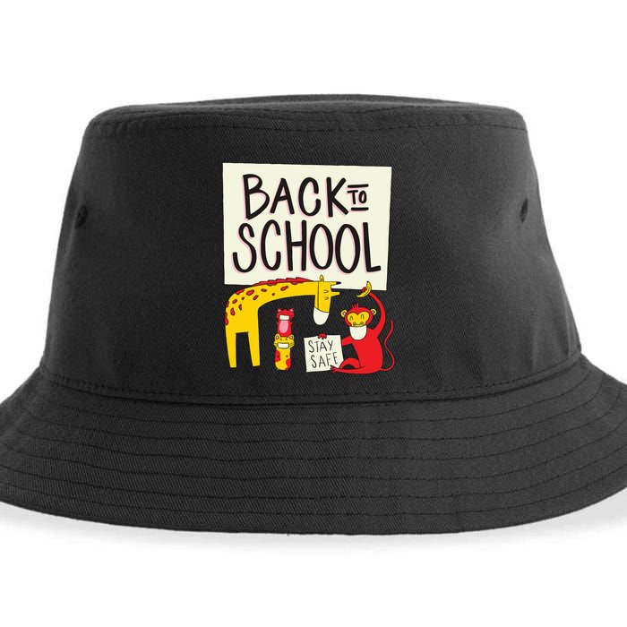 Back To School Stay Safe Animal Sustainable Bucket Hat