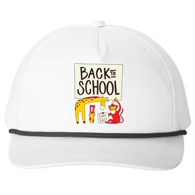 Back To School Stay Safe Animal Snapback Five-Panel Rope Hat