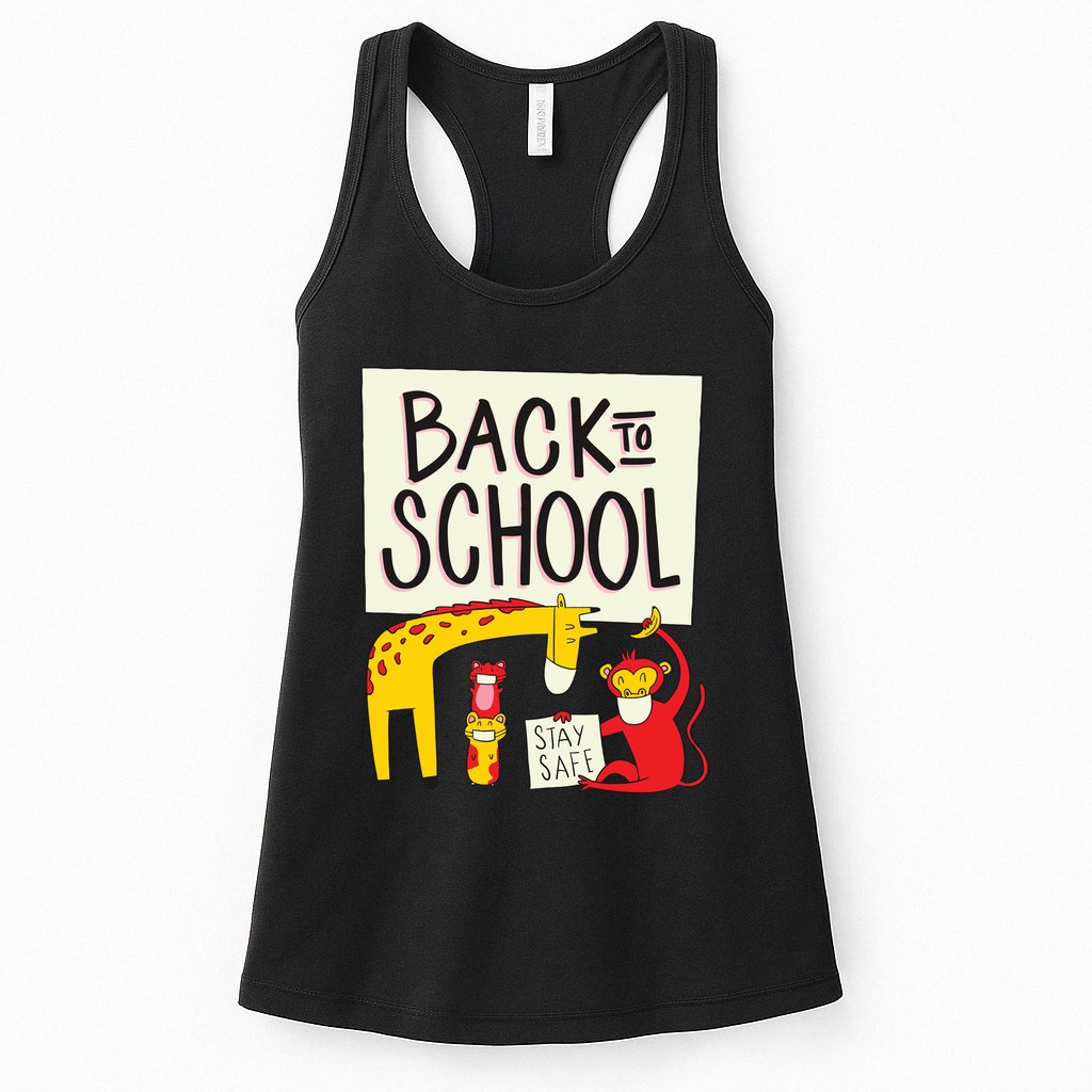 Back To School Stay Safe Animal Womens Tank Top
