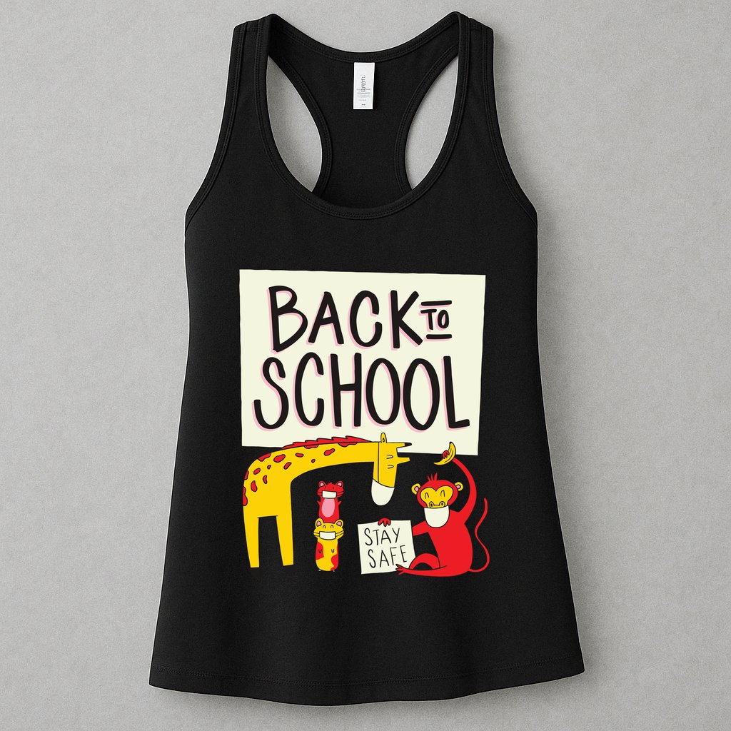 Back To School Stay Safe Animal Womens Tank Top