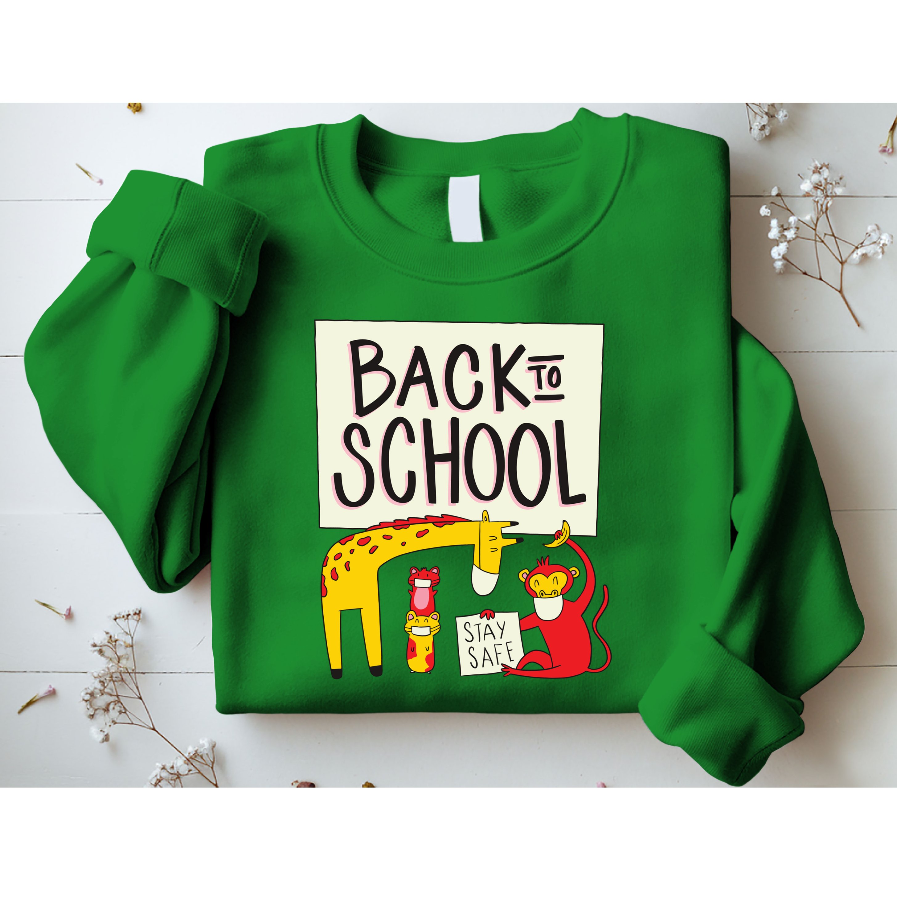 Back To School Stay Safe Animal Sweatshirt