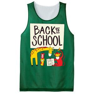 Back To School Stay Safe Animal Mesh Reversible Basketball Jersey Tank