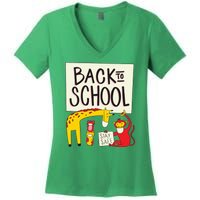 Back To School Stay Safe Animal Women's V-Neck T-Shirt