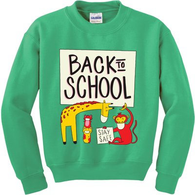 Back To School Stay Safe Animal Kids Sweatshirt