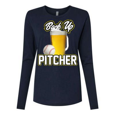 Back Up Pitcher Womens Cotton Relaxed Long Sleeve T-Shirt