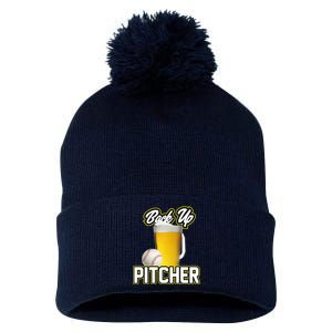 Back Up Pitcher Pom Pom 12in Knit Beanie