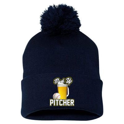 Back Up Pitcher Pom Pom 12in Knit Beanie