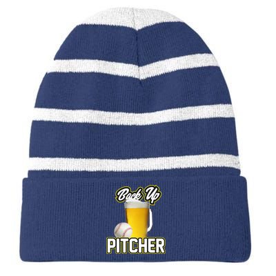 Back Up Pitcher Striped Beanie with Solid Band