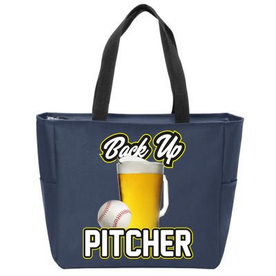Back Up Pitcher Zip Tote Bag