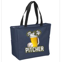 Back Up Pitcher Zip Tote Bag
