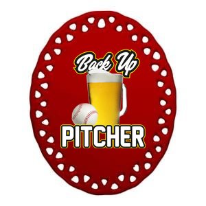 Back Up Pitcher Ceramic Oval Ornament