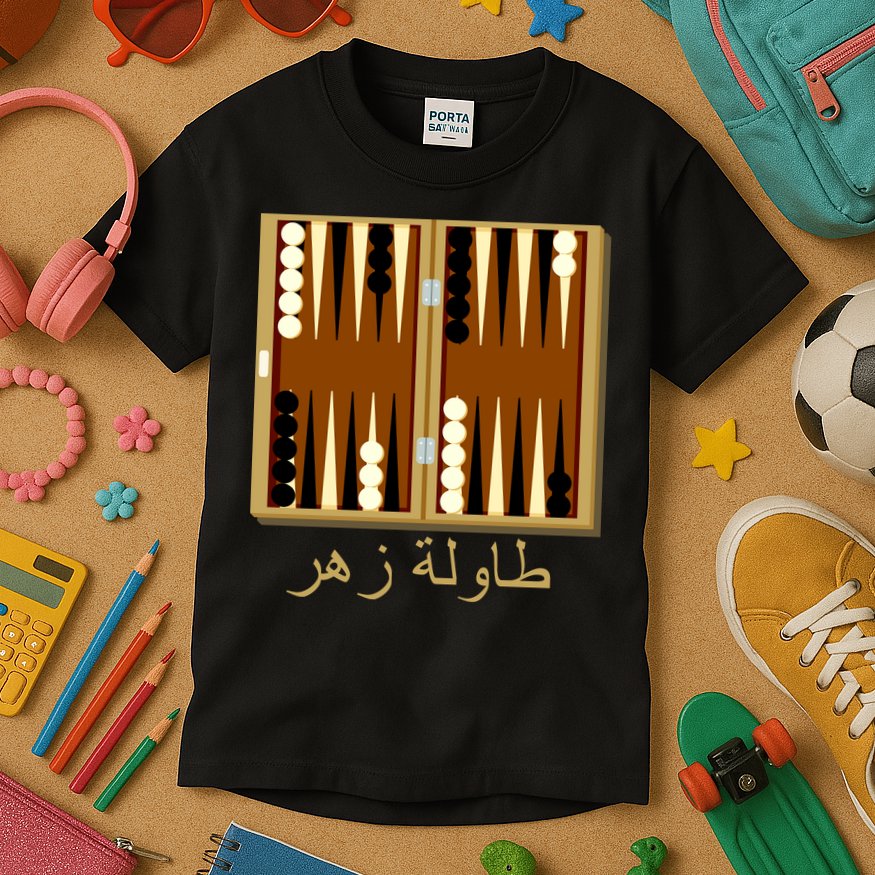 Backgammon Board In Arabic Kids T-Shirt