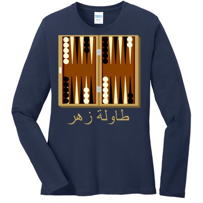 Backgammon Board In Arabic Ladies Long Sleeve Shirt