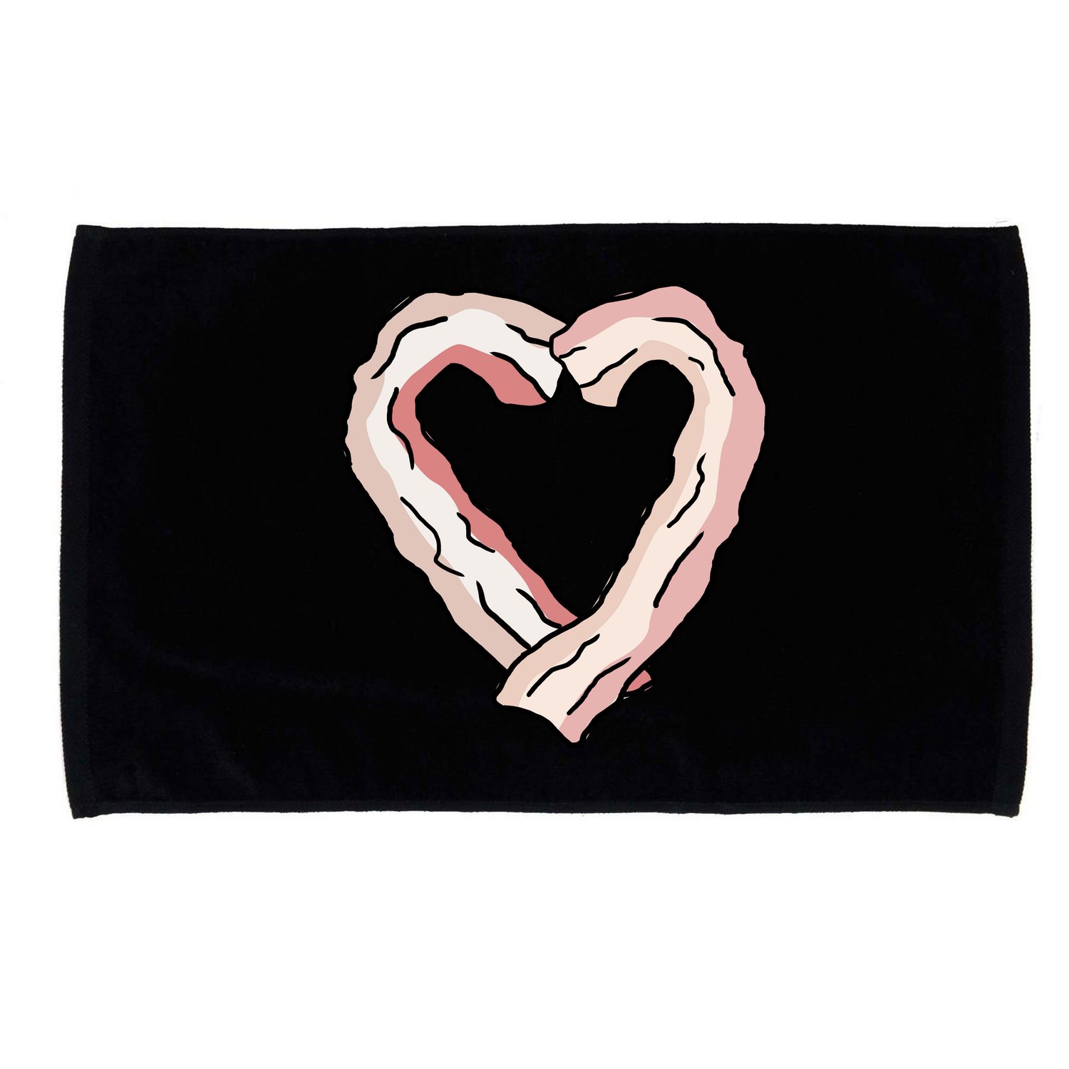 Bacon Heart Microfiber Hand Towel