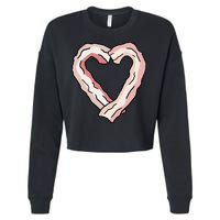 Bacon Heart Cropped Pullover Crew
