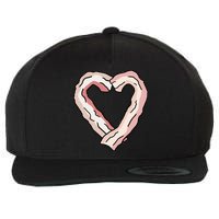 Bacon Heart Wool Snapback Cap